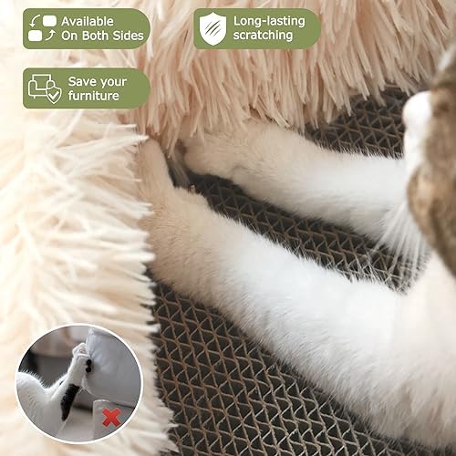 Cat Lounge Scratcher Box with Removable Cardboard (Beige) - Image 5
