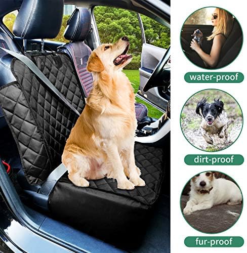 Flow.Month Pet Front Seat Cover Pet Booster Seat,Deluxe 2 in 1 Dog Seat Cover for Cars Waterproof Dog Front Seat Cover Pet Bucket Seat Cover with Safety Belt(Black) - Image 3