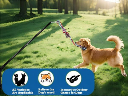Outdoor Tug of War Dog Toy,Interactive Dog Toys with 2 Rope in Yard Park for Large Medium Small Dogs