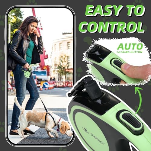 PUPTECK Retractable Dog Leash with Detachable Chew Proof Cable, Green, 16 ft - Image 3