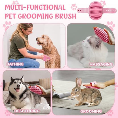 Dog Brush & Grooming Kit – 9-Piece Pet Brush & Deshedding Set for Shedding, Bathing, Trimming & Nail Care | Grooming Tools for Dogs & Cats, Includes Comb, Nail Clipper, Scissors, Slicker Brush (Pink) - Image 7
