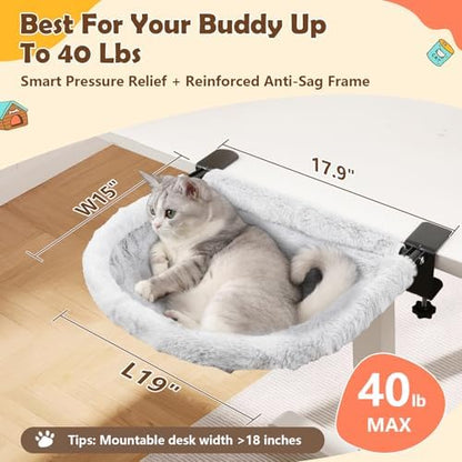 X-Large Cat Desk Bed for Home Office, 19"x15" Spacious Nest - Image 5