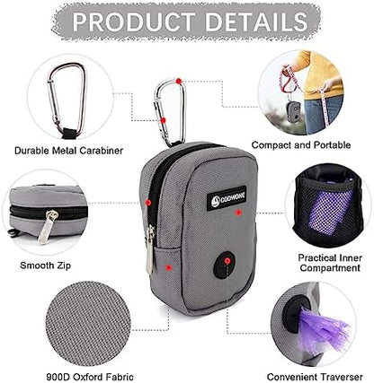 Small Treat Pouch Dog Treat Dispenser with Waste Bag Dispenser for Leash Walking, Portable, Poop Bag Holder, Hand Free, Gray - Image 4