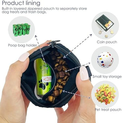 Raisingwell Dog Treat Pouch for Pet Walking and Training with Clicker Poop Bags Small Fanny Zipper Pack Holder for Puppy Snack Dispenser Kit for Leash and Outdoor Use (Black) - Image 5