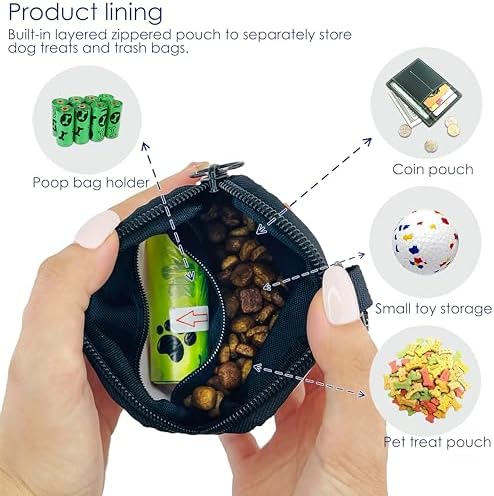 Raisingwell Dog Treat Pouch for Pet Walking and Training with Clicker Poop Bags Small Fanny Zipper Pack Holder for Puppy Snack Dispenser Kit for Leash and Outdoor Use (Strawberry) - Image 5