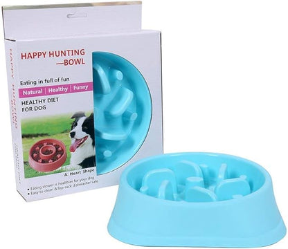 WenYing Slow Feeder Puzzle Dog Bowls, Interactive Bloat Stop Bowl, Food Water Fun Feeding, Non-Slip Anti Choke Healthy Diet, Blue