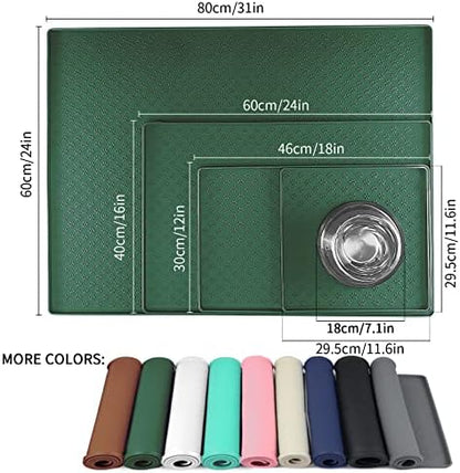2 Pack Pet Placemat for Dog and Cat, Waterproof Silicone Pet Feeding Bowl Mats for Food and Water, Small Medium Large Dogs Mat Prevent Residues from Spilling to Floor, Hunter, 11.8"x11.8" - Image 2