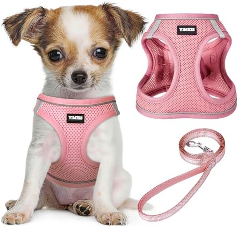 No Pull Dog Puppy Harness and Leash Set Reflective Mesh Vest X-Small by YIMEIS