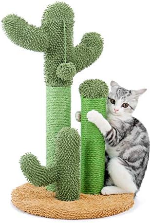 PAWZ Road Cactus Cat Scratching Post 23”Cat Scratcher with Toy Ball by PAWZRoad