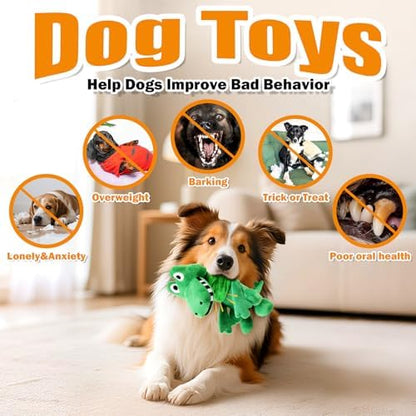 Fuufome Large Squeaky Dog Toys:Plush Tug of War Dog Toys with Crinkle-Interective Chew Toys for Small,Medium,and Large Breeds- Puppy Toys Keep Them Busy&Dental Exercise - Image 6