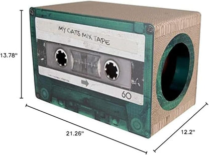 Mixtape Cardboard Cat Scratcher, Large (54 x 31 x 35 cm), Black