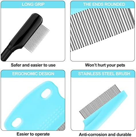 Boao 5 Pcs Dog Eye Comb Tear Stain Remover Grooming, Light Blue, Black - Image 3