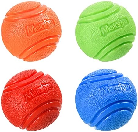 4 Pcs Rubber Balls, 2.4in/6cm in Diameter for Medium Dogs 30-60 Lbs - High Bounce, Waterproof, Chew Resistant Toy Balls Belgian Malinois Gifts (6cm) by Vitalili