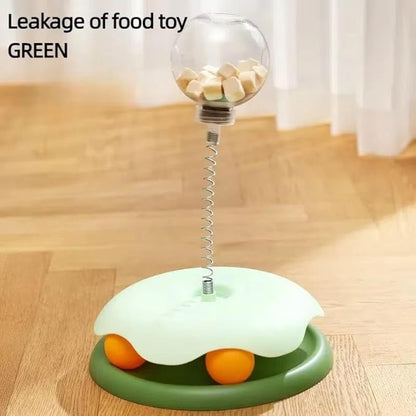 Interactive Cat Toy with Treat Dispenser – Keep Your Kitty Engaged & Rewarded! (Green)