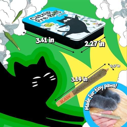 LIT LABS Catnip Toy - 10 Organic Pre-Roll Joints for Extra Purr - Funny Cat Toy for Indoor Cats with Existential Dread - Image 4