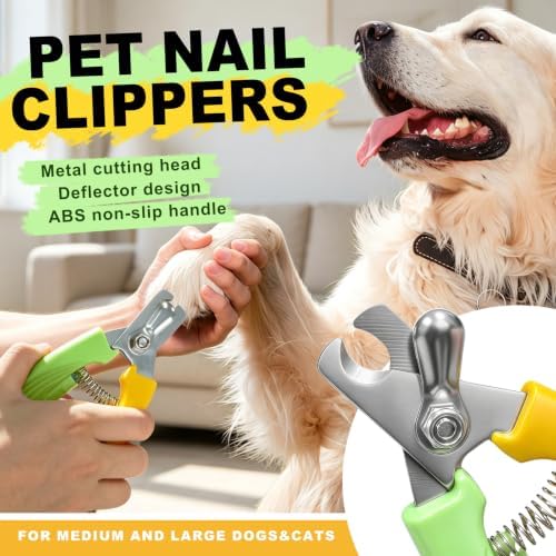 Yellow Green Dog Nail Clipper Pet Nail Clipper for Dogs and Cats - Image 2