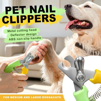 Yellow Green Dog Nail Clipper Pet Nail Clipper for Dogs and Cats - Image 2