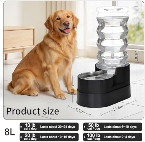 RIZZARI 8L Elevated Dog Waterer: Comfort Height Design - Image 2