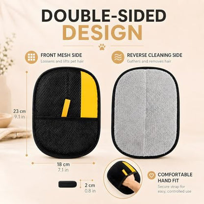 2 Pack Pet Hair Removal Glove for Couch, Reusable Dog Cat Fur Mitt - Image 5