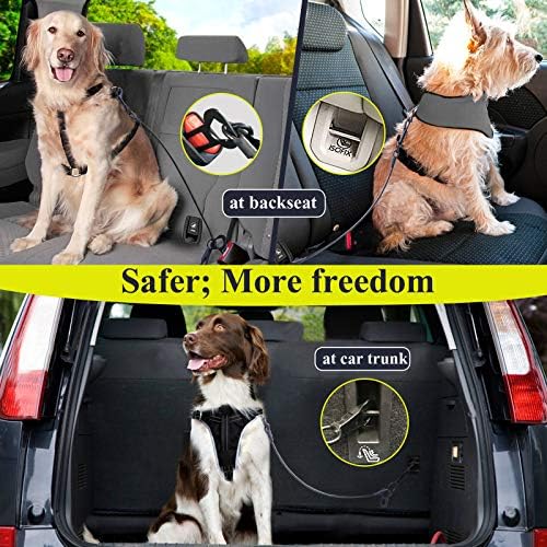 VIVAGLORY Dog Seatbelt Tuffbelt Dog Car Harness, L, Black - Image 4