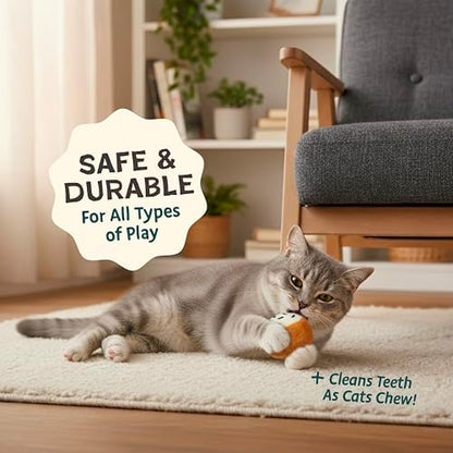 Woolbuddy Wool Cat Toys (Big Sushi 4 PCS) for Indoor Cat Kitten Catnip-Free - Image 7