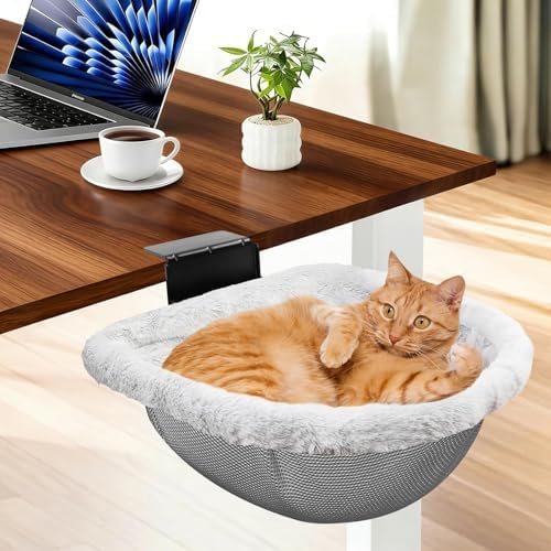 Extra-Sturdy Cat Desk Bed with Heavy-Duty Clamp by Unknown