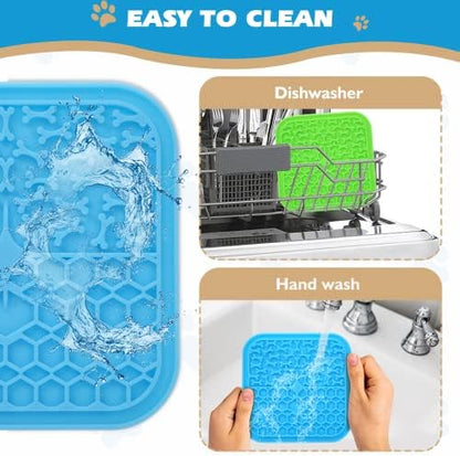 2 Pack Lick Mat for Dogs and Cats, Dog Slow Feeder Dowl Mat for Bathing Grooming Nailing Trimming, Dog Feeding Mat, Licking Pad for Dogs Cats - Image 5