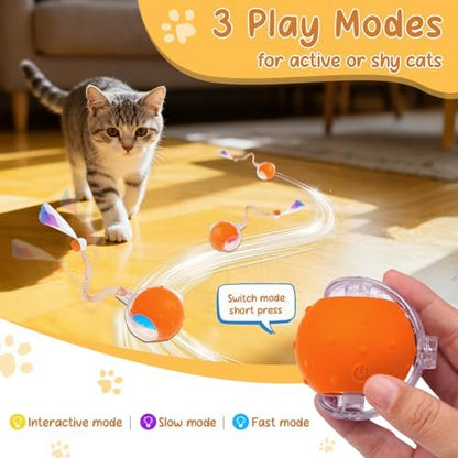 Interactive Cat Ball Toy, Motion Activated Electric Rechargeable Cat Toy - Image 4