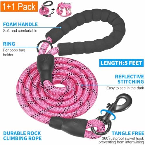 Beebiepet Heavy Duty Tactical Dog Harness for Small Dogs, No Pull Adjustable Pet Harness Reflective Service Training Easy Control Pet Vest Military K9 Working Dog Harnesses- Medium, Pink Camo - Image 5
