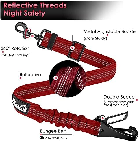 SlowTon Dog Car Seat Belt, 3 in 1 Latch Bar Attachment Dog Safety Seatbelt - Image 4