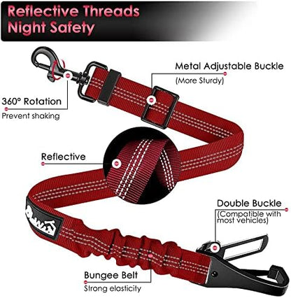 SlowTon Dog Car Seat Belt, 3 in 1 Latch Bar Attachment Dog Safety Seatbelt - Image 4