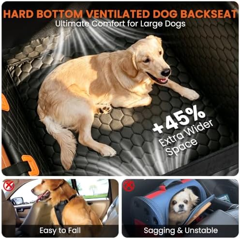 Large Dog Car Seat Cover Hammock Backseat, Waterproof Hard Base PU Leather - Image 4