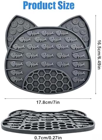 Lick Mat for Dogs and Cats, Anxiety Relief Licking Pad, Boredom Reducer, Snuffle Mat, Keeps Pets Busy, Perfect for Bathing and Grooming, 1 Pack (1Pack Darkgrey) - Image 2