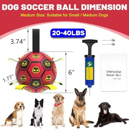 Interactive Dog Toy Balls with 4 Layers, World Cup Dog Soccer Ball with Straps, Durable Dog Balls with Skull Pattern, Waterproof Advanced Football Pets, Indoor & Outdoor Use(6 Inch) - Image 2