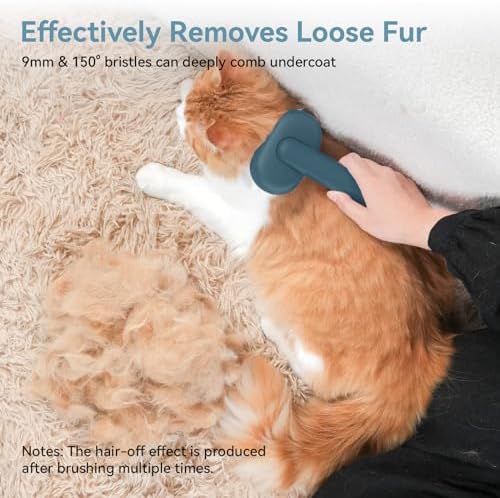 Aumuca Skin Friendly Self-Cleaning Slicker Brush for Dogs & Cats, Gentle Pet Grooming Tool for Shedding & Deshedding, Efficient Hair Remover for Long & Short Haired Pets - Image 6