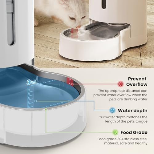 CZPET Gravity Dog Water Bowl Dispenser, Wider Mouth (9.5L+Stand+Mat,White) - Image 6