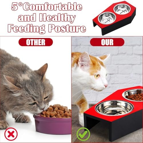 Teenyyou Gothic Cat Food Bowl 5 Degree Tilted Halloween Coffin Cat Bowl - Image 5