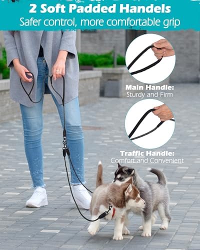 PetBonus Rope Double Dog Leash, No Tangle Dual Leash for Walking Two Dogs - Image 4