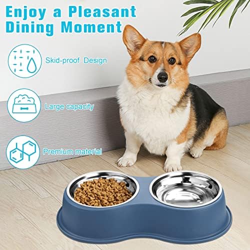 Epetslove Stainless Steel Dog Bowls Double Non-Slip Dog Water and Food Bowl - Image 4