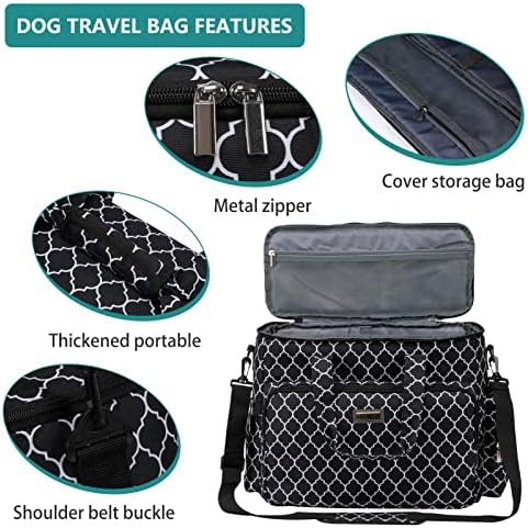 BAGLHER Dog Travel Bag, Pet Travel Bag (ALL Pet Travel Supplies), With 2 Pet Food Containers and 2 Collapsible Silicone Bowls; Essential Kits for Pet Travel DLblack - Image 4
