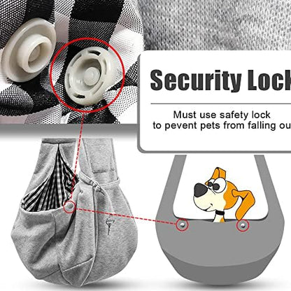 Tomkas Small Dog Cat Sling Carrier Puppy Purse Travel Wrap Soft Crossbody Pet Bag (Gray, M - Classic Pocket & Classic Strap) - Image 5