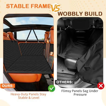 TNELTUEB Extra Large Back Seat Extender for Dogs with Dog Bed Mats, Waterproof Dog Car Seat Cover for Back Seat with Hard Bottom, Anti Scratch, Safer, Easy to Use and Clean, Holds 450LBS Black - Image 4