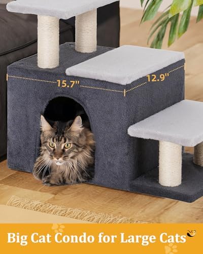 Aechonow 3-in-1 Pet Stairs for Cats, Dog Steps for Doggie Rabbits, Large - Image 3
