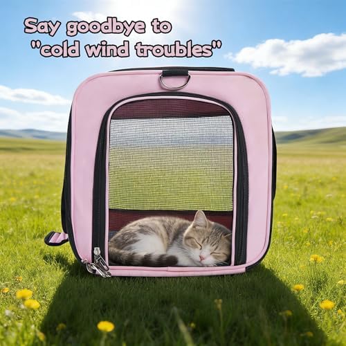 YUNIQUE Soft-Sided Cat & Dog Carrier for Pets Up to 15 Lbs, Airline Approved Collapsible Travel Puppy Carrier with Lightweight Fabric Design (Pink) - Image 5