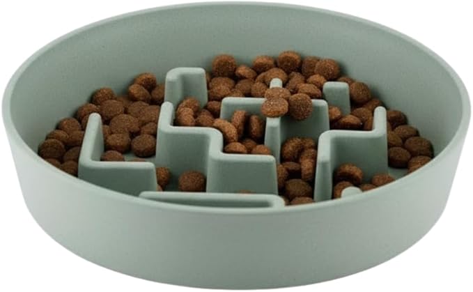 Sustainable Dog Slow Feeder Bowl – 11.8 OZ (350 ML) | Eco-Friendly Material, Dishwasher Safe | Suitable for Dry and Wet Food | Durable and Easy to Clean | Mint Green