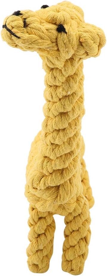 Dog Rope Toy - Cotton Rope Knot Puppy, Pet Puppy Dog Cotton Rope Chew Toys for Teeth Cleaning, Giraffe Design