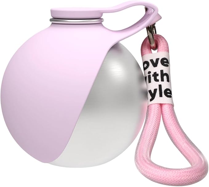 Portable Dog Water Ball, 304 Stainless Steel Foldable Pet Water Bottle – Portable, Leak-Proof & Perfect for Travel, Large-Capacity (285ml) Cup with Foldable Silicone Bowl