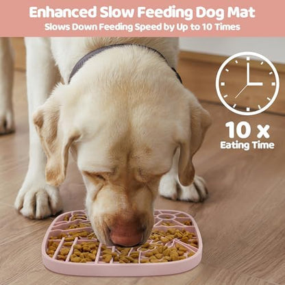 Puzzle Feeder Dog Lick Mat,Freezable Dog Enrichment Toys for Mental Stimulation and Anxiety Relief, Silicone Lick Mat, Slow Feeder Supports All Types of Food,Pink - Image 7