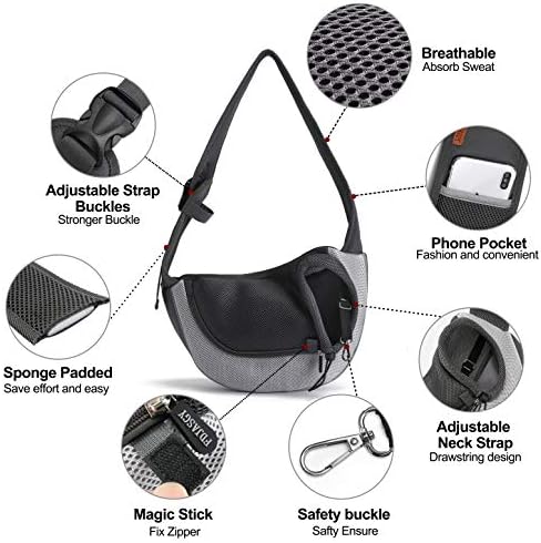 FDJASGY Pet Sling Carrier for Small Dogs Cats,Breathable Mesh Travelling Hand Free Puppy Backpack with Pouch and Adjustable Strap Carrier - Image 3