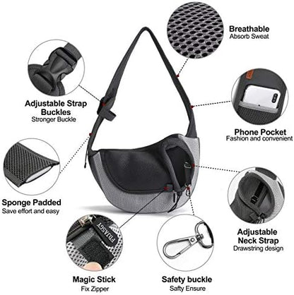 FDJASGY Pet Sling Carrier for Small Dogs Cats,Breathable Mesh Travelling Hand Free Puppy Backpack with Pouch and Adjustable Strap Carrier - Image 3